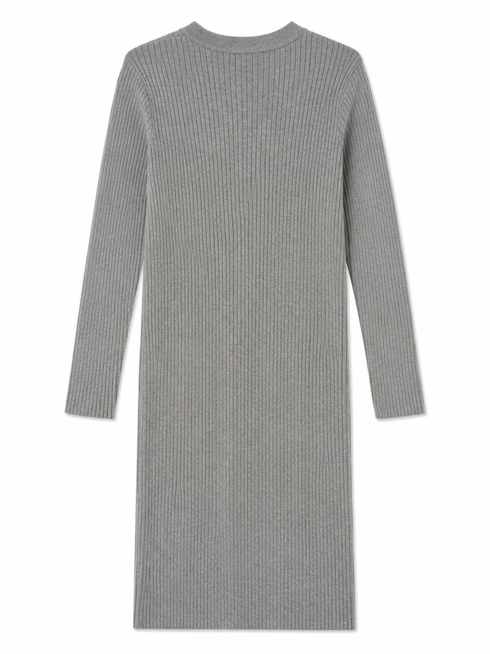 Wayf Gray Ribbed Button-Front Midi Cardigan Dress - Picture 2 of 2